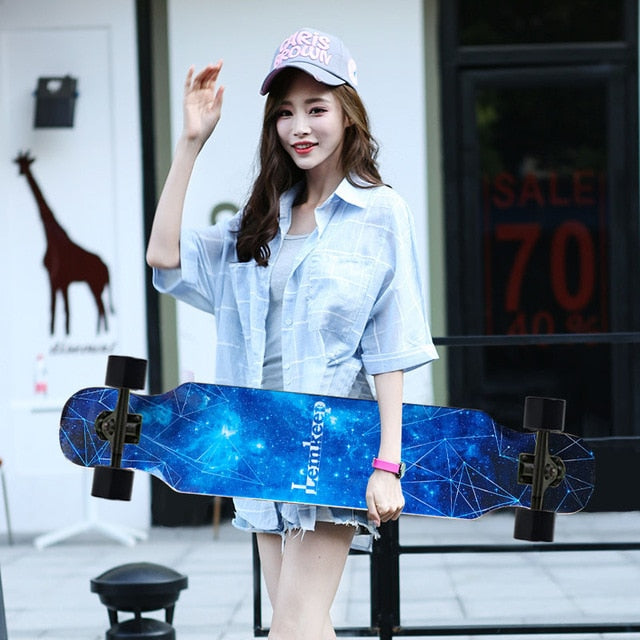 108cm Small long board skateboard beginner skateboard car adult road skateboard dance board brush street long board
